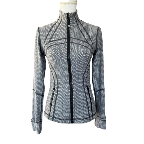 Lululemon Define‎ Jacket Hazy Heather White Heathered Black Size 6 W4AARS - Picture 1 of 10